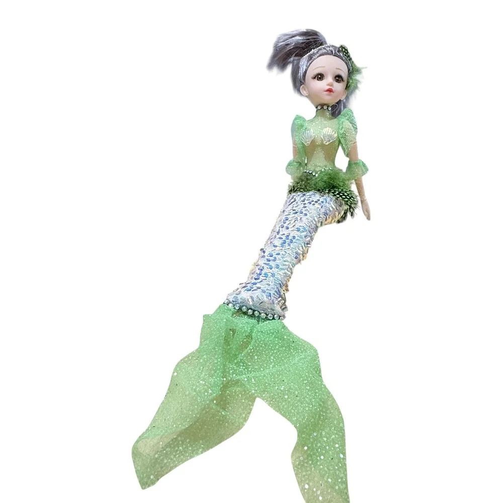 December Diamonds Sea Mist Green Mermaid Girl Doll‎ NIB Christmas Ocean Decor